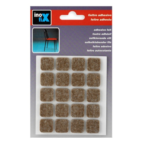 DESLIZADOR ADHESIVO FIELTRO MARRON 17x17MM PACK 20 INOFIX