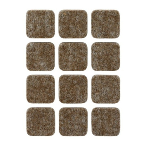 DESLIZADOR ADHESIVO FIELTRO MARRON 22x22MM PACK 12 INOFIX