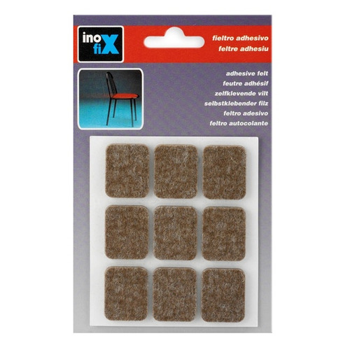 DESLIZADOR ADHESIVO FIELTRO MARRON 29x23MM PACK 9 INOFIX