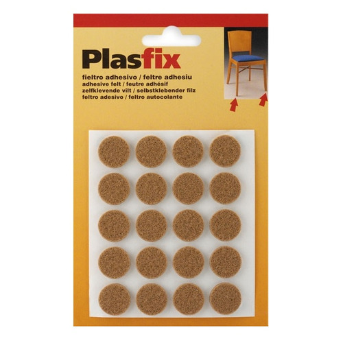 DESLIZADOR ADHESIVO FIELTRO MARRON Ø17MM PACK 20 INOFIX
