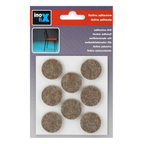 DESLIZADOR ADHESIVO FIELTRO MARRON Ø27MM PACK 8 INOFIX