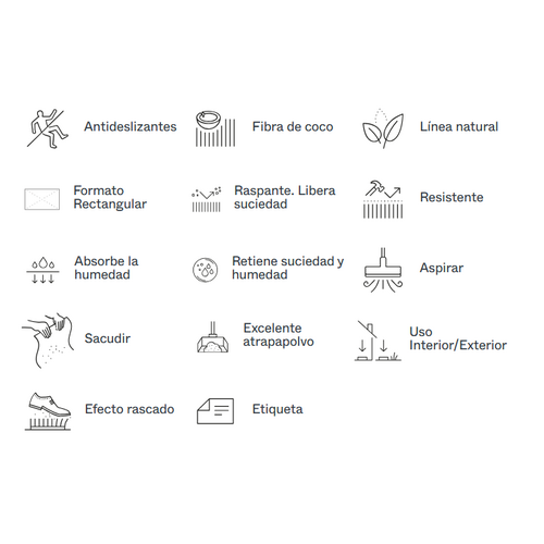 FELPUDO COCO NATURAL ASTURIAS 40X80 DINTEX