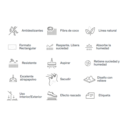 FELPUDO COCO REJILLA GOMA 40X60 DINTEX