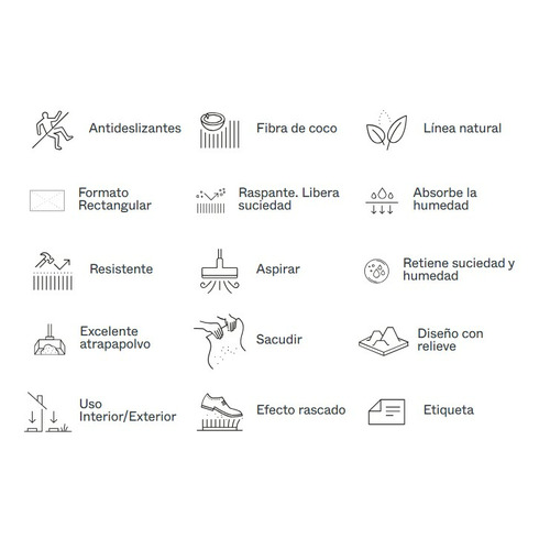 FELPUDO COCO PRENSADO CUADROS 40X70 DINTEX