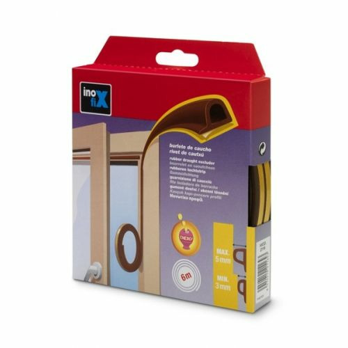 BURLETE DE CAUCHO PARA PUERTAS Y VENTANAS P6 MARRON INOFIX