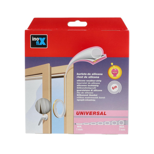 BURLETE DE SILICONA PARA PUERTAS Y VENTANAS TRANSPARENTE INOFIX