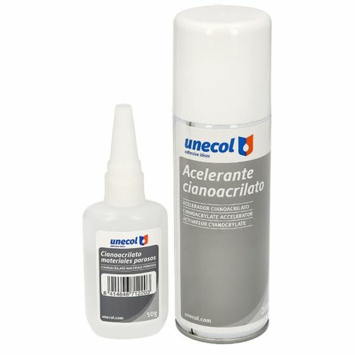 KIT ACELERANTE CIANOCRILATO 50G+200ML UNECOL