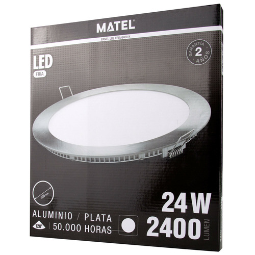 DOWNLIGHT LED REDONDO PLATA 24W FRÍA EMPOT 23654