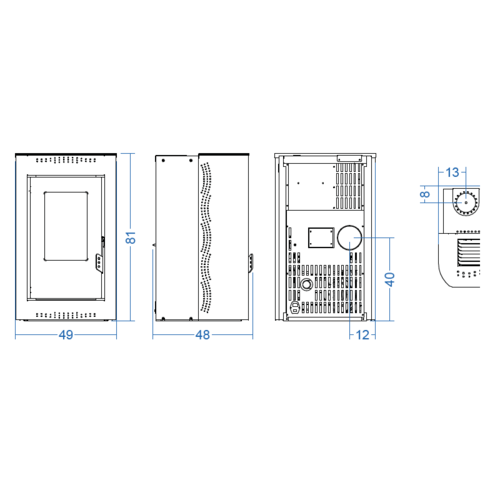 OSLO ESTUFA DE PELLETS 7,27 KW ROJO