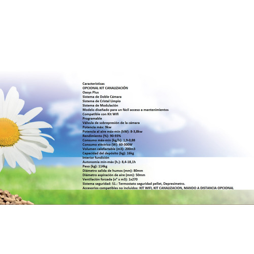 RITA ESTUFA DE PELLETS 9KW MARFIL (CANALIZABLE)