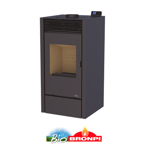 HYBRID ESTUFA COMBINADA LEÑA 10KW/PELLETS 11,2KW NEGRO BRONPI