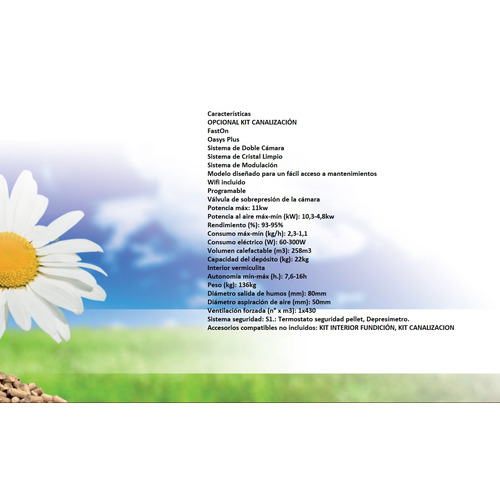 MILA ESTUFA DE PELLETS 11 KW MARFIL (CANALIZABLE)