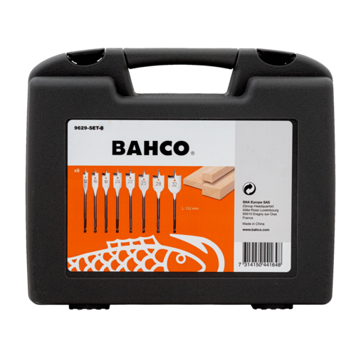 JUEGO BROCAS PLANAS MADERA 8pz BAHCO