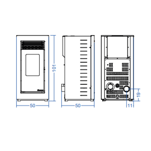 WIEN S1 PLUS ESTUFA DE PELLETS 12 KW NEGRO (CANALIZABLE)