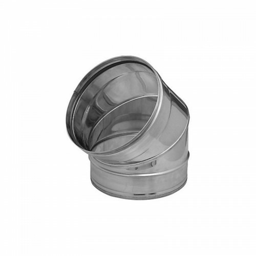 DINAK CODO 45º INOX SIMPLE PARED 150 mm