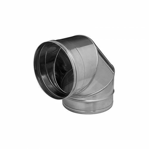 DINAK CODO 90º INOX SIMPLE PARED 150 mm