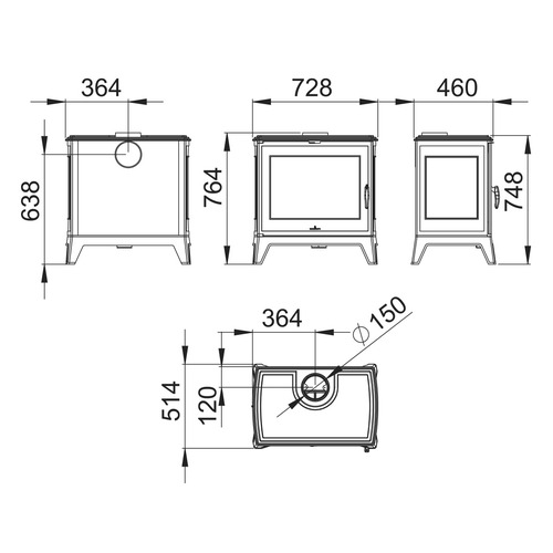 PRESTON 14 ESTUFA LEÑA FUNDICION 14 KW BRONPI