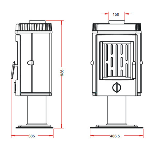 MESNIL ESTUFA LEÑA FUNDICION 8KW INVICTA