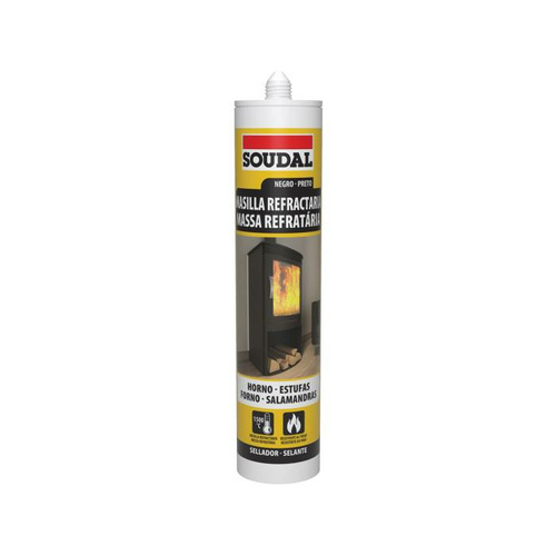MASILLA REFRACTARIA 1500º ANTRACITA 290ML SOUDAL