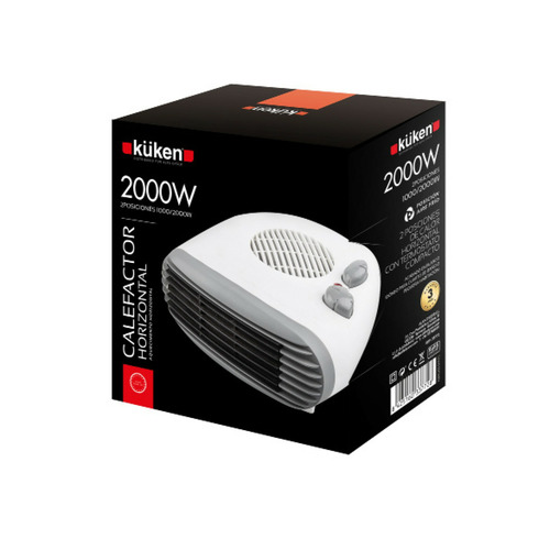 CALEFACTOR HORIZONTAL 1000/2000W BLANCO 33772 KÜKEN