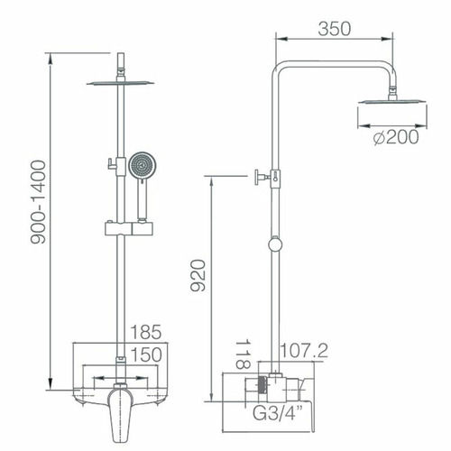 TEIDE CONJUNTO DE DUCHA EXTENSIBLE MONOMANDO CROMO IMEX