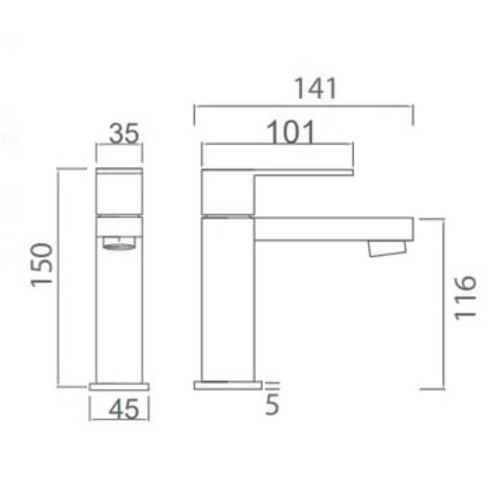 VALENCIA GRIFO MONOMANDO LAVABO CROMO IMEX