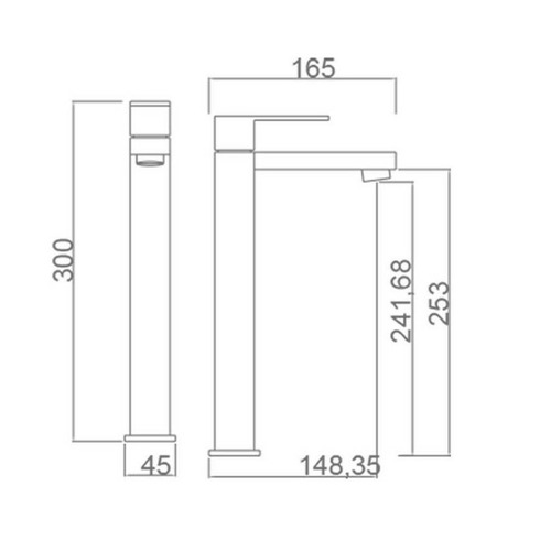 VALENCIA GRIFO ALTO MONOMANDO LAVABO CROMO IMEX