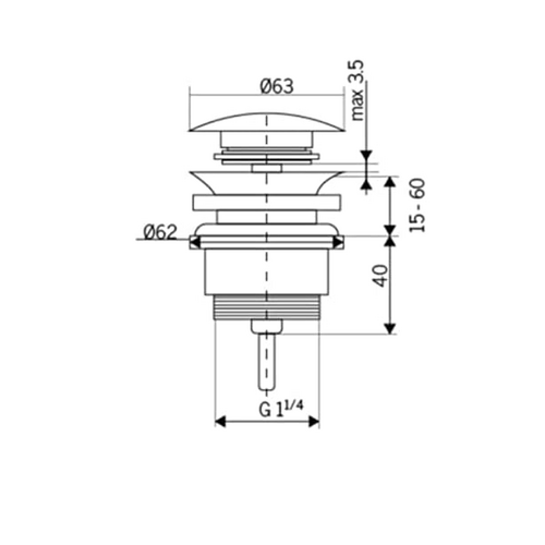 VÁLVULA CLICK-CLACK NEGRO IMEX