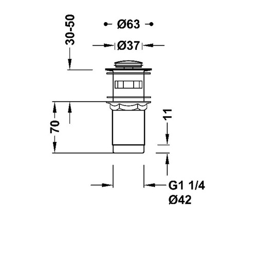 VÁLVULA CLICK-CLACK  CROMO IMEX