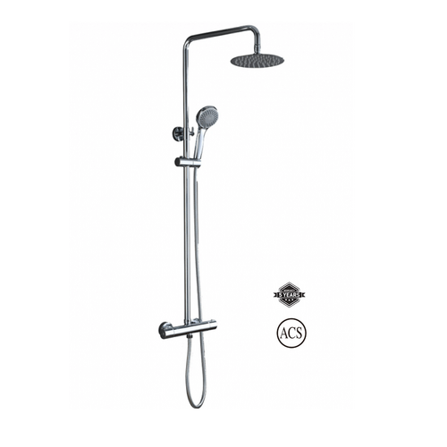 CONJUNTO DE DUCHA TERMOSTÁTICA REDONDO CROMADO IMEX