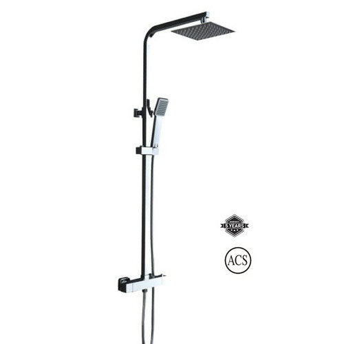 CONJUNTO DUCHA TERMOSTÁTICA CUADRADO CROMO IMEX