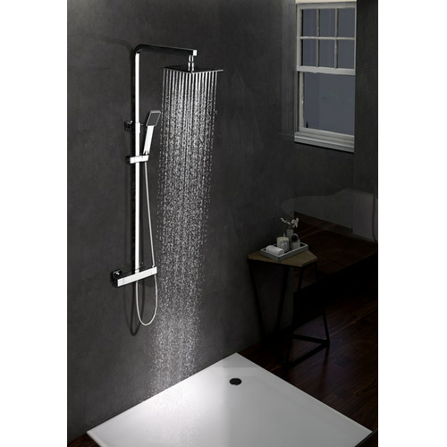 CONJUNTO DUCHA TERMOSTÁTICA CUADRADO CROMO IMEX