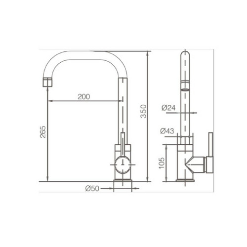 LOIRA GRIFERÍA DE COCINA MONOMANDO NEGRO IMEX