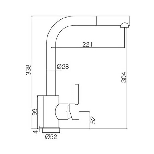 MALTA GRIFERÍA DE COCINA MONOMANDO EXTRAÍBLE CROMO IMEX