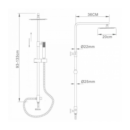 MINSK BARRA DE DUCHA CROMO IMEX