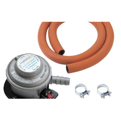 Manguera gas + regulador gas 30mbar + ABRAZADERAS CAMPINGAZ