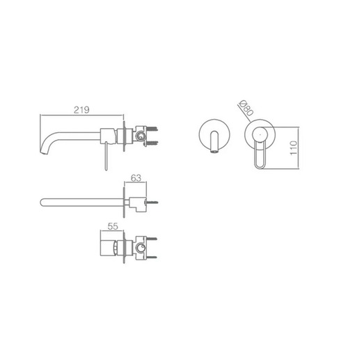 ETNA GRIFO EMPOTRADO LAVABO CROMO IMEX