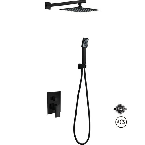 DUBLIN CONJUNTO DUCHA EMPOTRADO MONOMANDO NEGRO IMEX