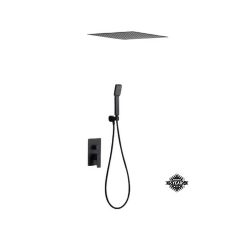 VOLGA CONJUNTO DUCHA EMPOTRADO MONOMANDO NEGRO IMEX