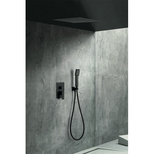 VOLGA CONJUNTO DUCHA EMPOTRADO MONOMANDO NEGRO IMEX