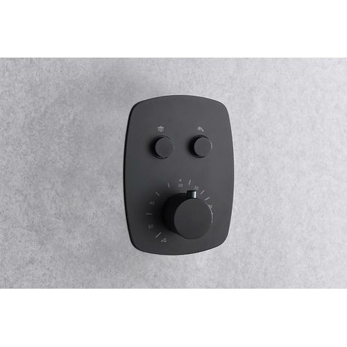 HIDRA CONJUNTO DUCHA EMPOTRADO TERMOSTÁTICO NEGRO IMEX