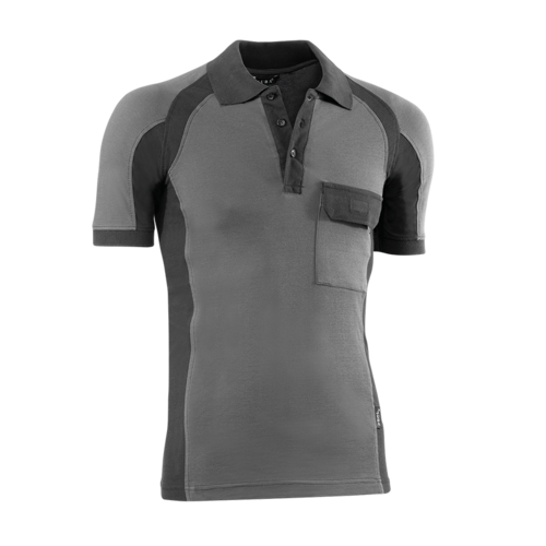 Polo piqué manga corta TALLA M 670 FLEX GRIS/NEGRO