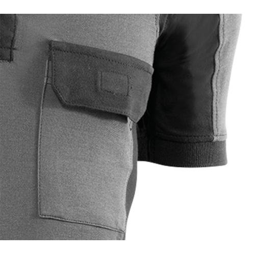 POLO PIQUÉ MANGA CORTA TALLA XL 670 FLEX GRIS/NEGRO