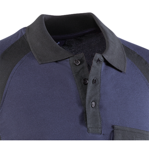 POLO PIQUÉ MANGA CORTA TALLA L 680 FLEX MARINO/NEGRO