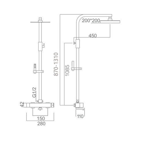 FIYI CONJUNTO DE DUCHA EXTENSIBLE MONOMANDO CROMO IMEX