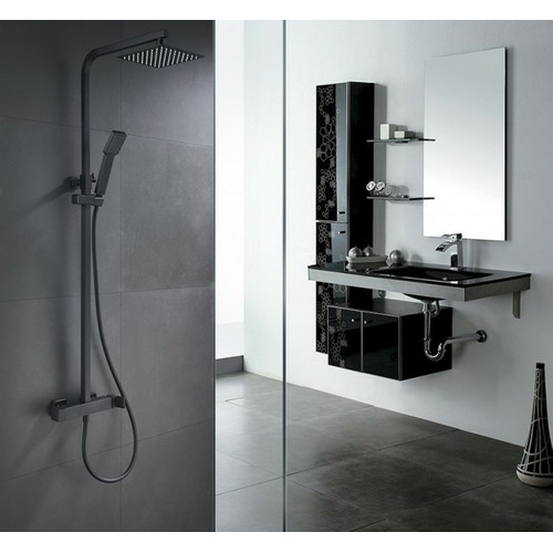 FIYI CONJUNTO DE DUCHA EXTENSIBLE MONOMANDO NEGRO IMEX