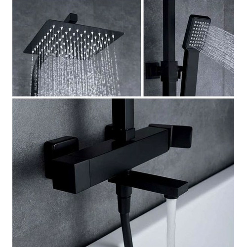 FIYI CONJUNTO DE BAÑERA EXTENSIBLE MONOMANDO NEGRO IMEX