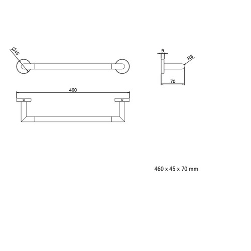 SIL TOALLERO BARRA 40CM CROMO