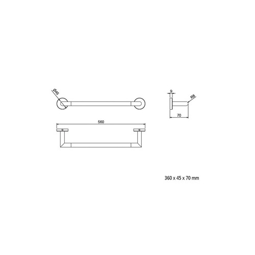 SIL TOALLERO BARRA 50CM CROMO