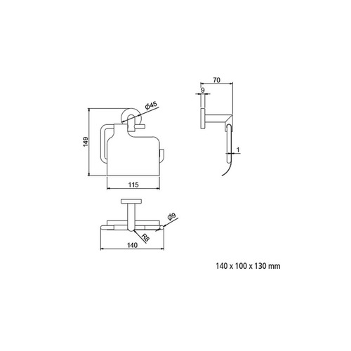 SIL PORTARROLLOS CON TAPA CROMO